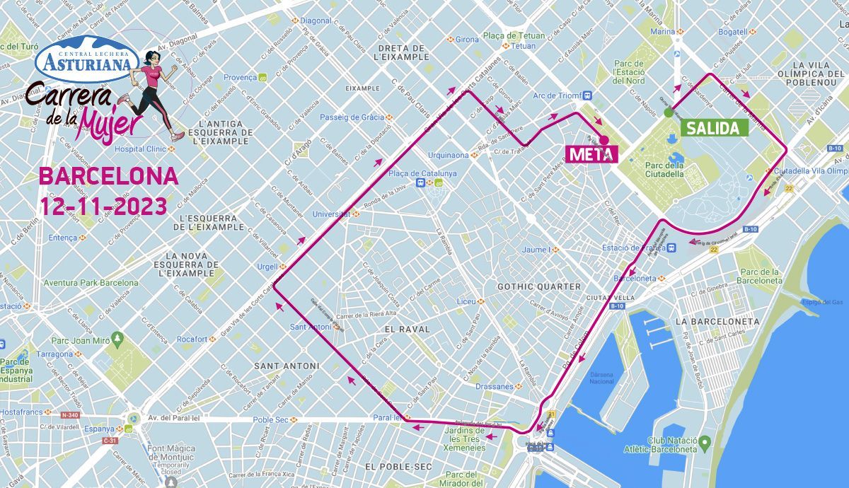 El nuevo recorrido de la Carrera de la Mujer de Barcelona