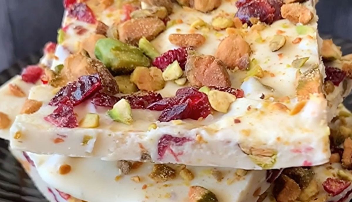 Receta de turrón de pistacho y chocolate blanco