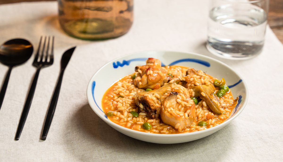 Receta de Arroz meloso de carne de conejo