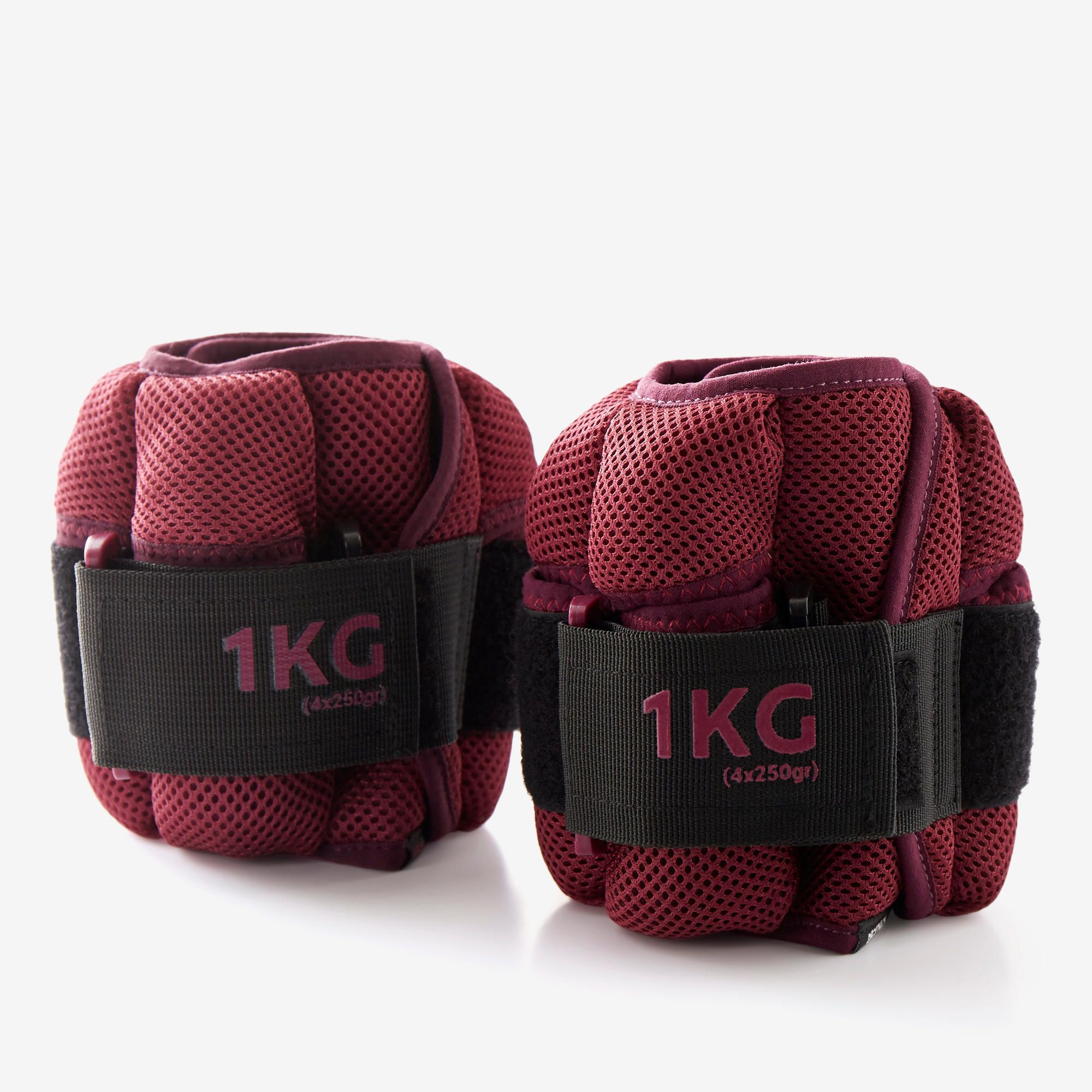 pesas tobilleras lastres modulables fitness 1 kg burdeos pesas tobilleras lastres modulables fitness 1 kg burdeos