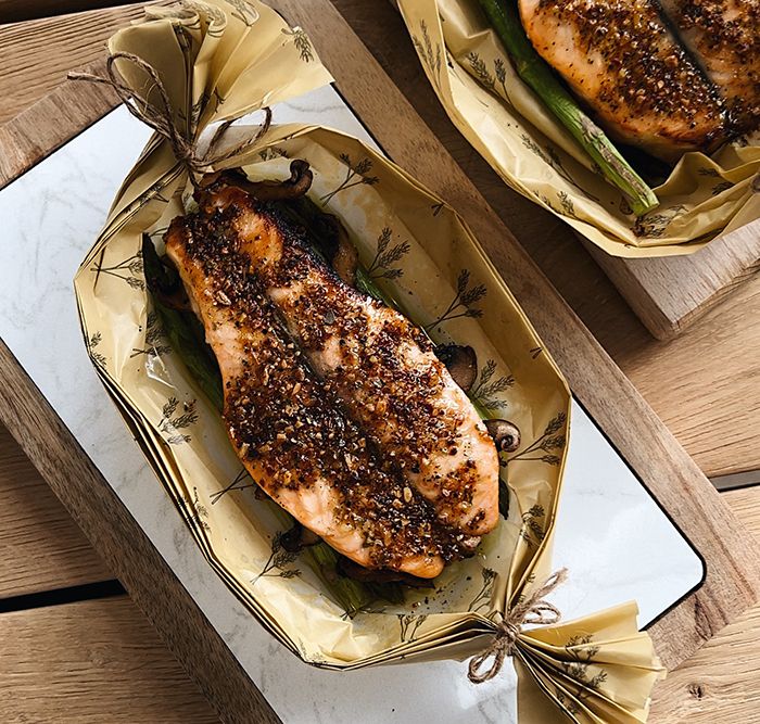 BARCOS DE SALMÓN CON VERDURAS BARCOS DE SALMÓN CON VERDURAS