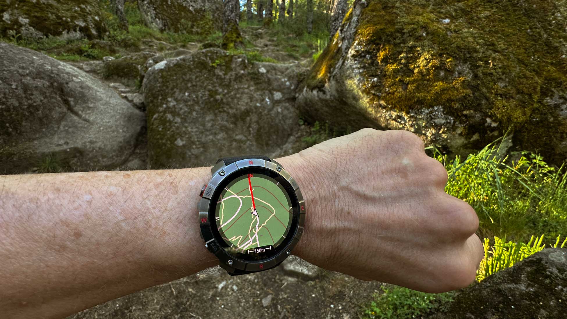 Vista de mapa en el Polar Grit X2 Pro Titan
