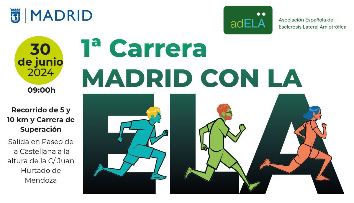 El 30 de junio se celebra la 1ª Carrera "Madrid con la ELA"