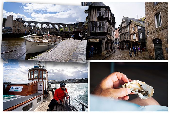 Vistas del puerto de Dinan, ferry de Dinan   Saint Malo y el casco hirtórico de Dinan