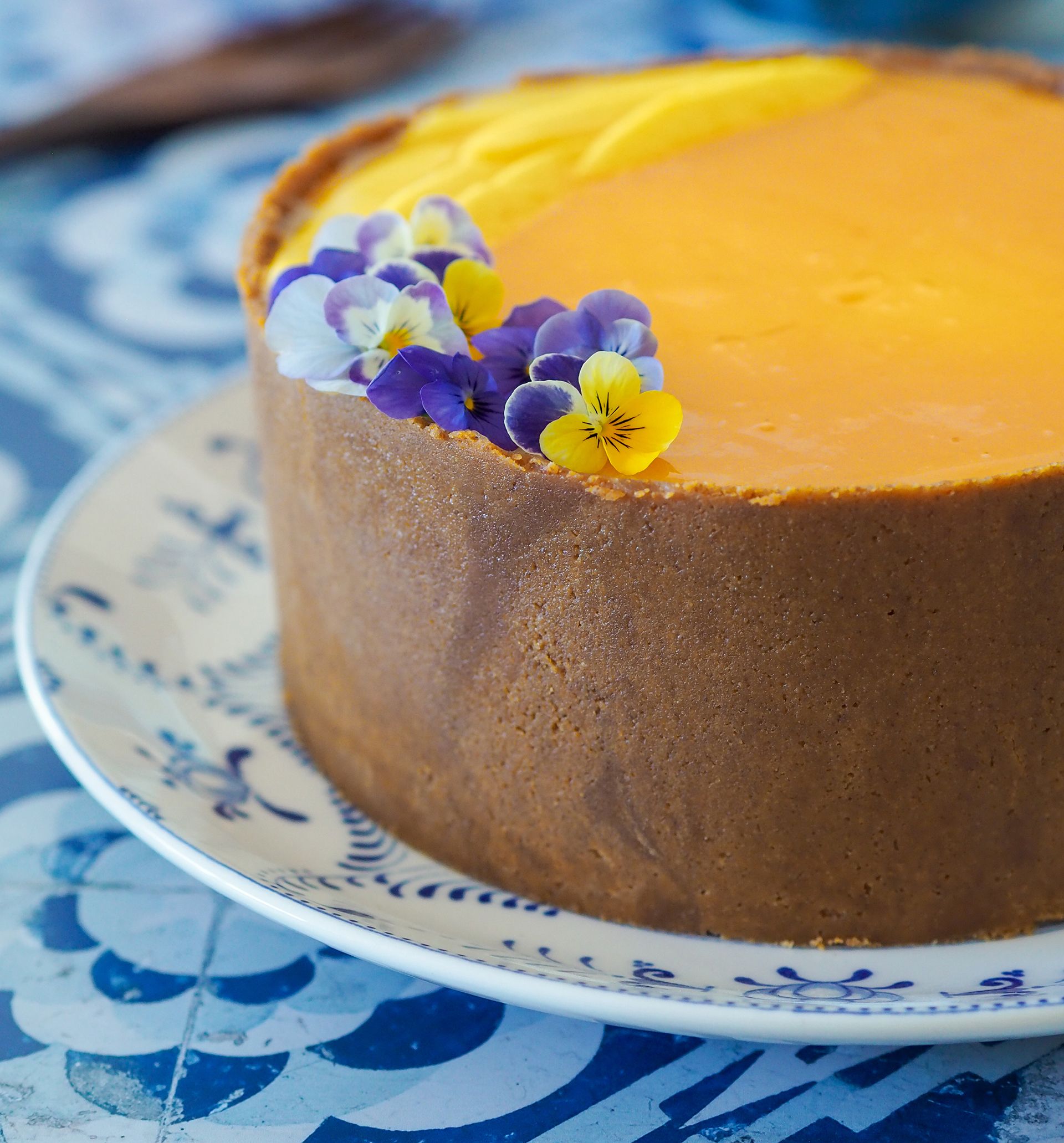 Receta de Tarta de queso, chocolate blanco y mango