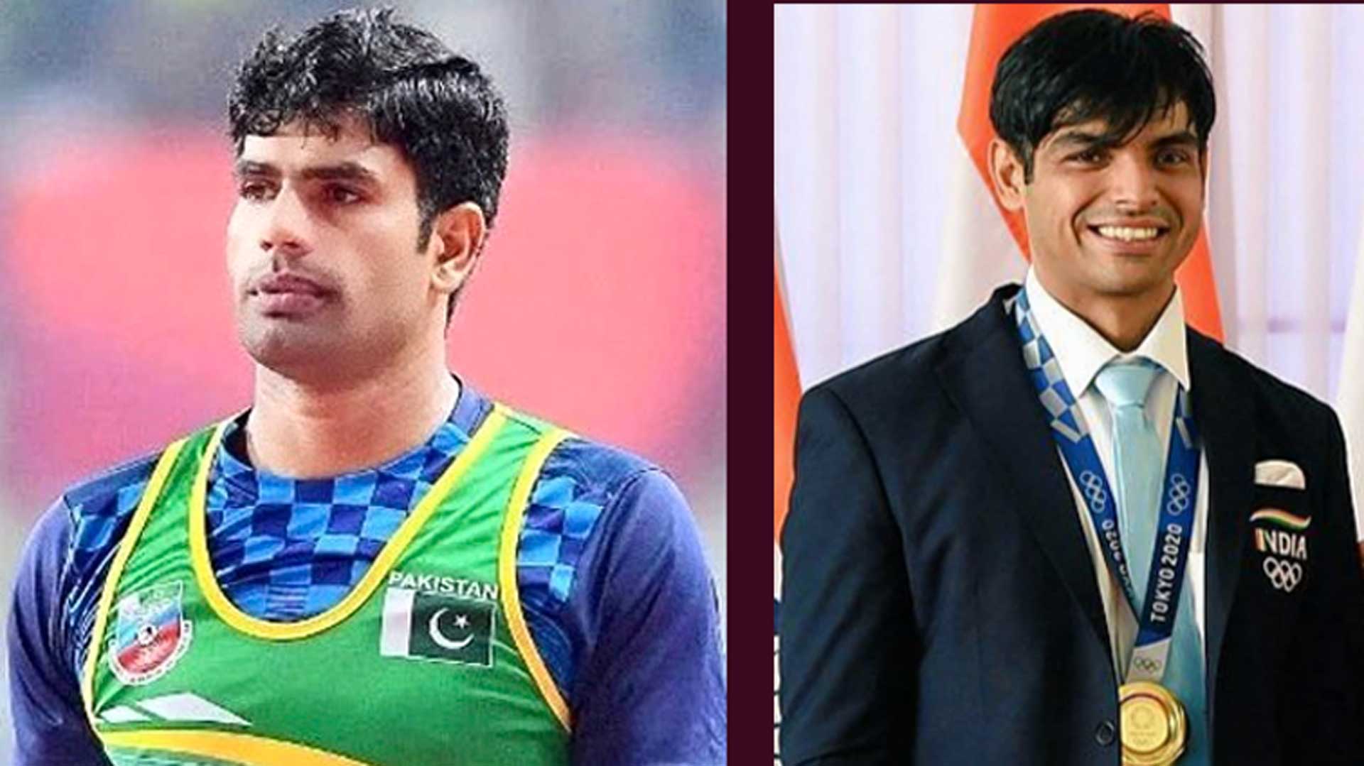 Arshad Nadeem (izda) y Neeraj Chopra (dcha)