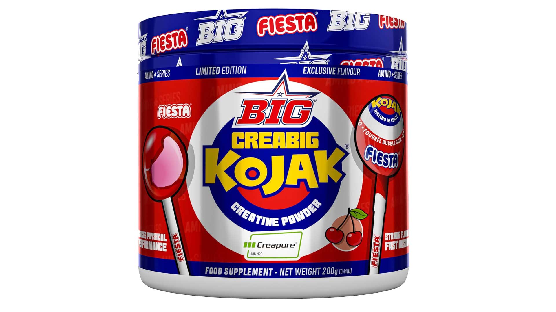 Esta es la Creatina Big con sabor a caramelo Kojak