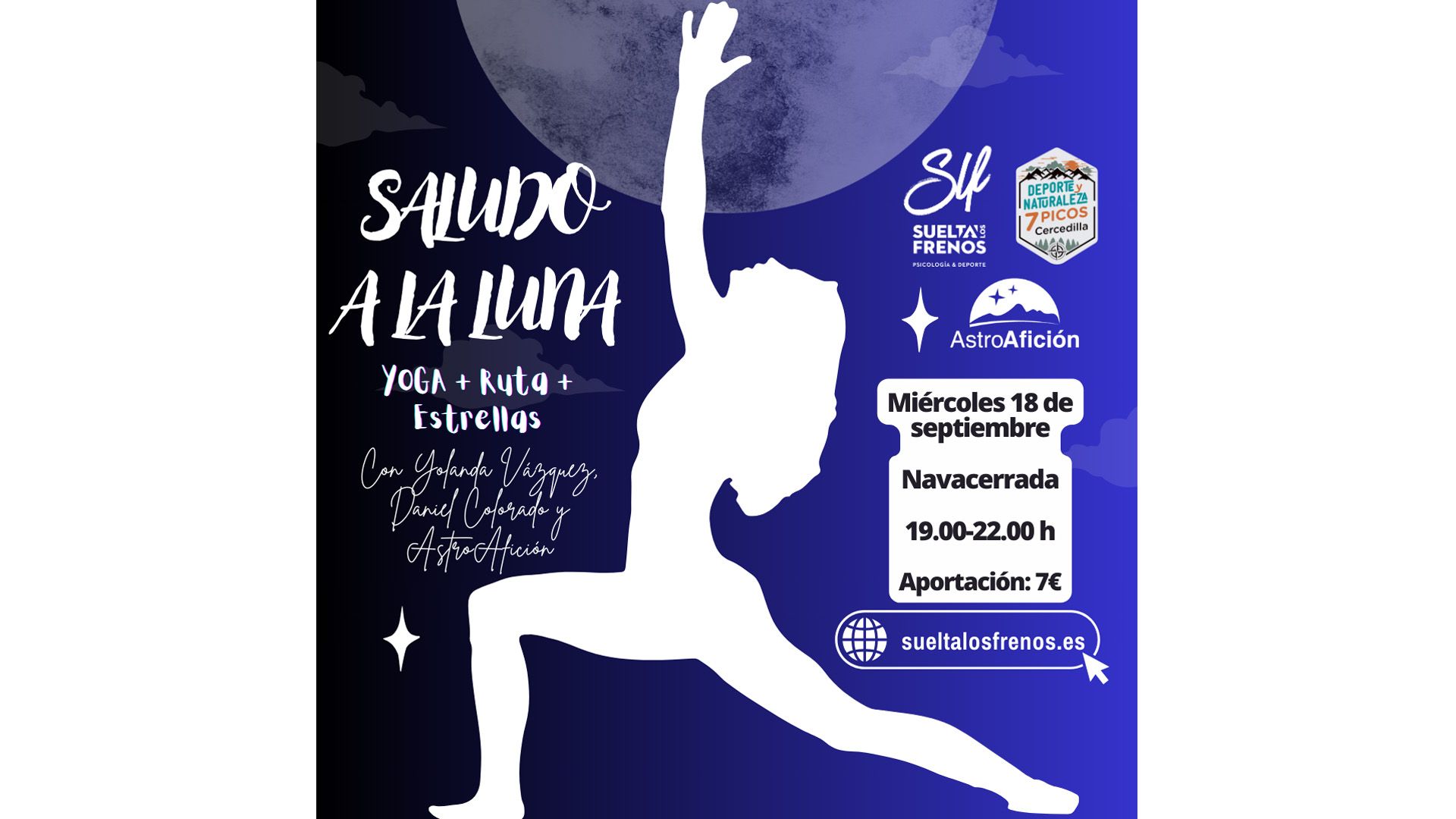 Actividad Solidaria: Senderismo, Yoga bajo la luna y Observación del cielo con telescopio