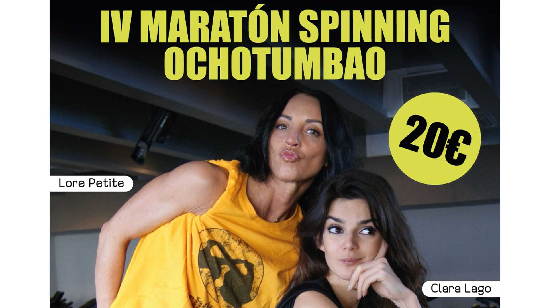 Maratón Solidario de spinning Ochotumbao con Clara Lago y Lore Petite