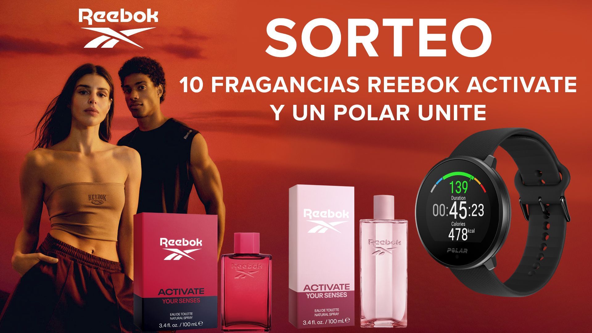 ¡Sorteo! Consigue 10 fragancias Reebok Activate y un reloj Polar Unite