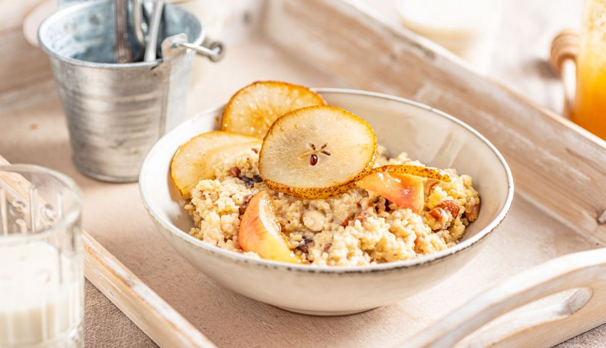 Porridge de mijo con manzanas Porridge de mijo con manzanas