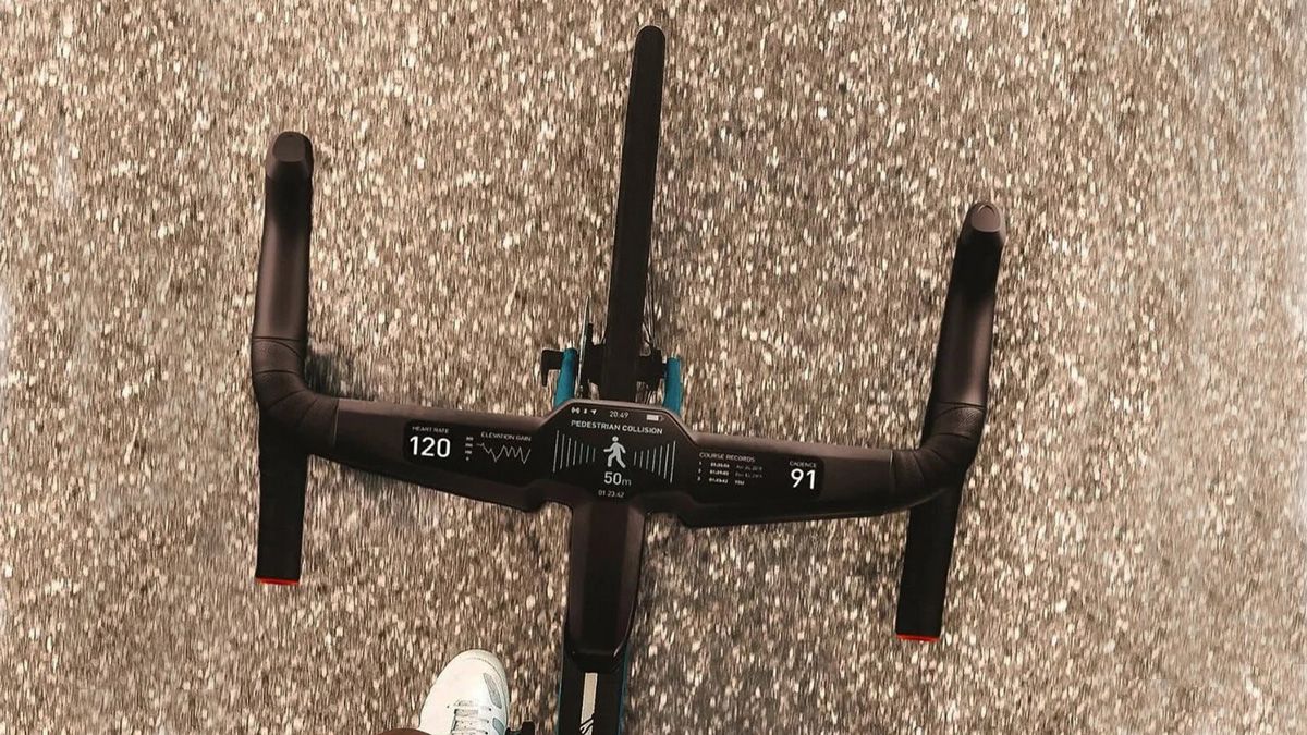 Este es el aspecto del Flitedeck sobre una bicicleta de carretera