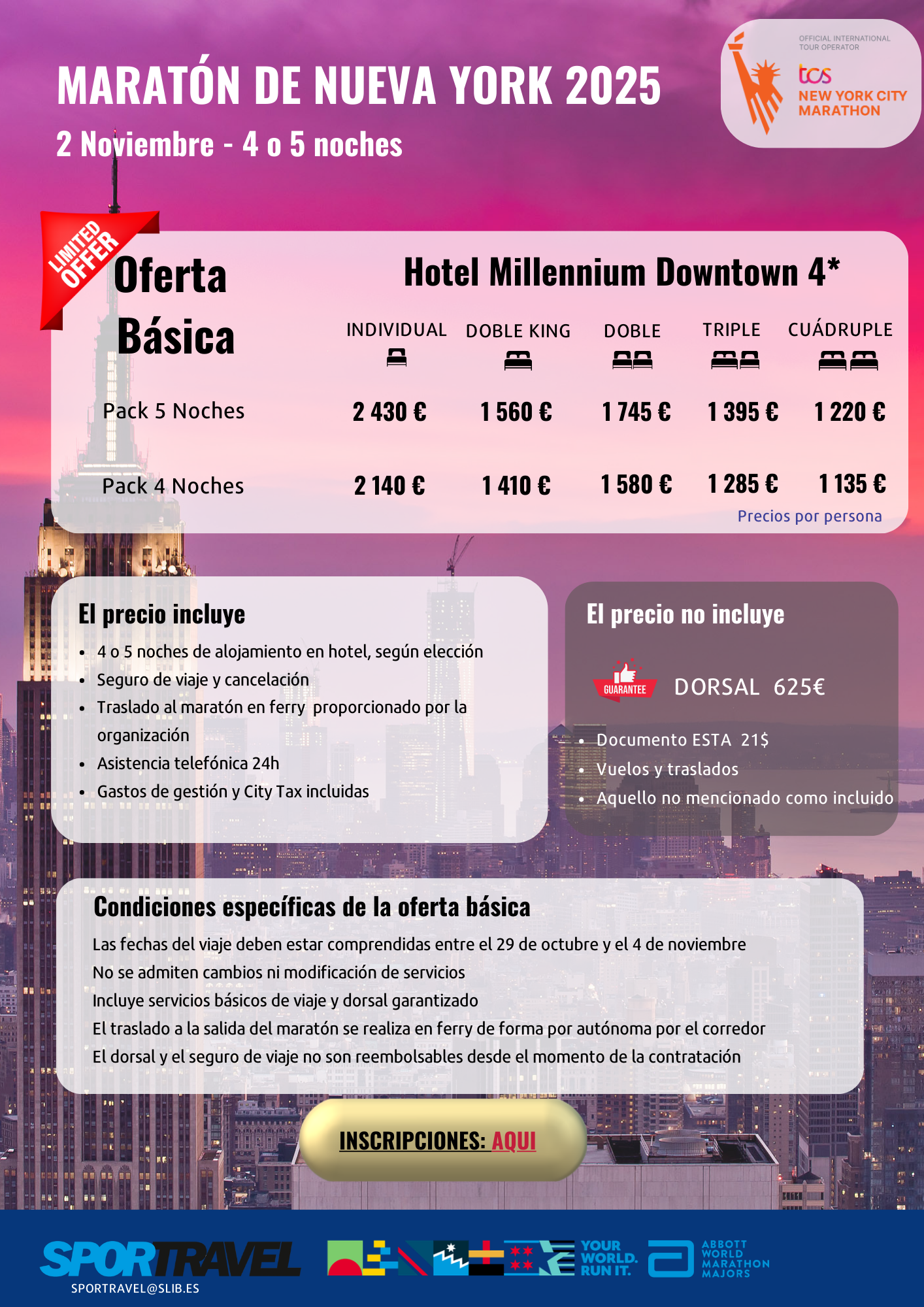 Oferta básica para el Maratón de Nueva York 2025 (1) Oferta básica para el Maratón de Nueva York 2025 (1)