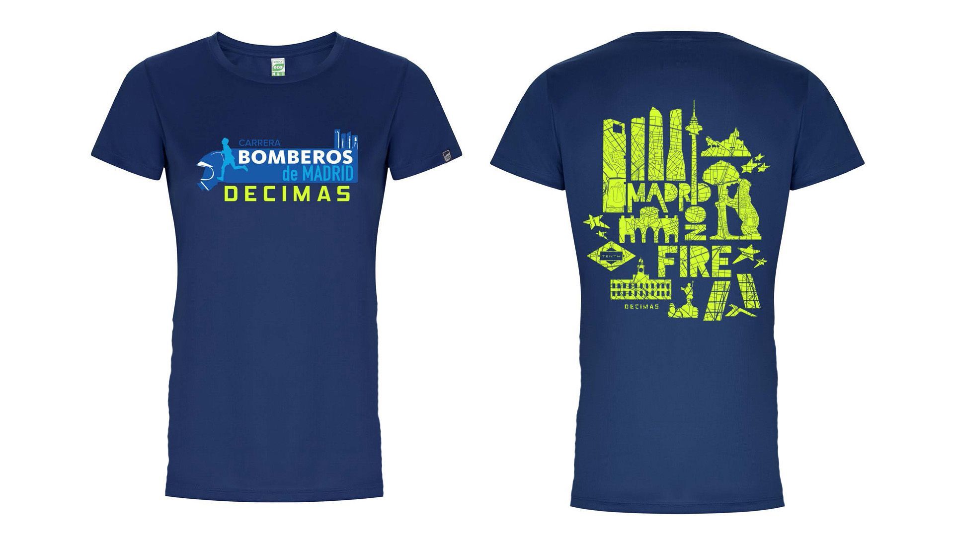 La camiseta de la Carrera Bomberos de Madrid-DECIMAS 2025