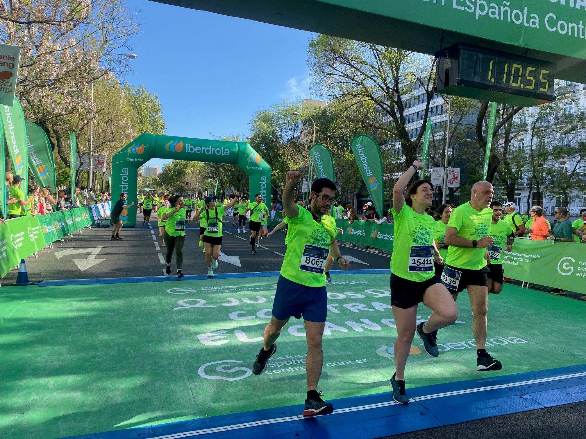 Imagen de la línea de meta de la última edición de la Carrera Madrid en Marcha contra el cáncer