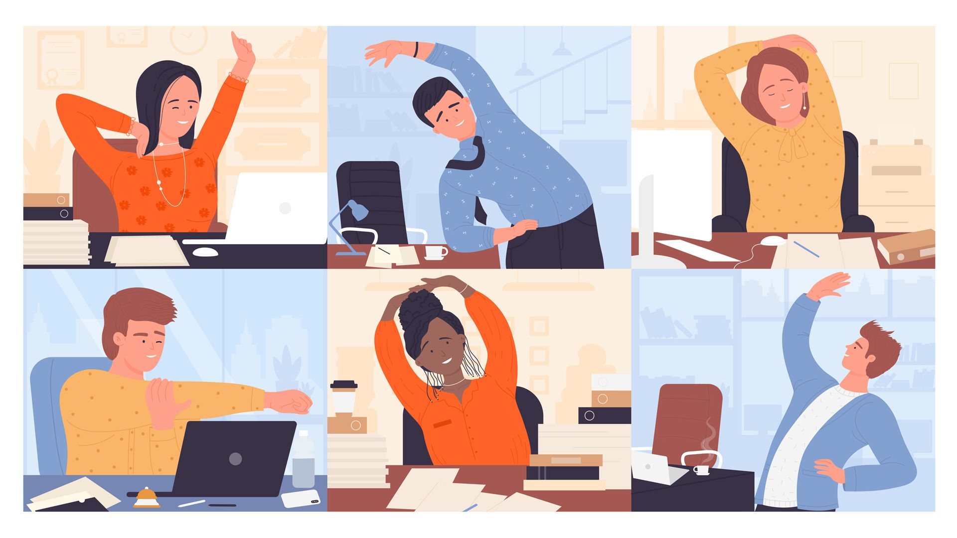 Guía práctica para mejorar tu postura en la oficina y ejercicios útiles (Ilustración: iStock)