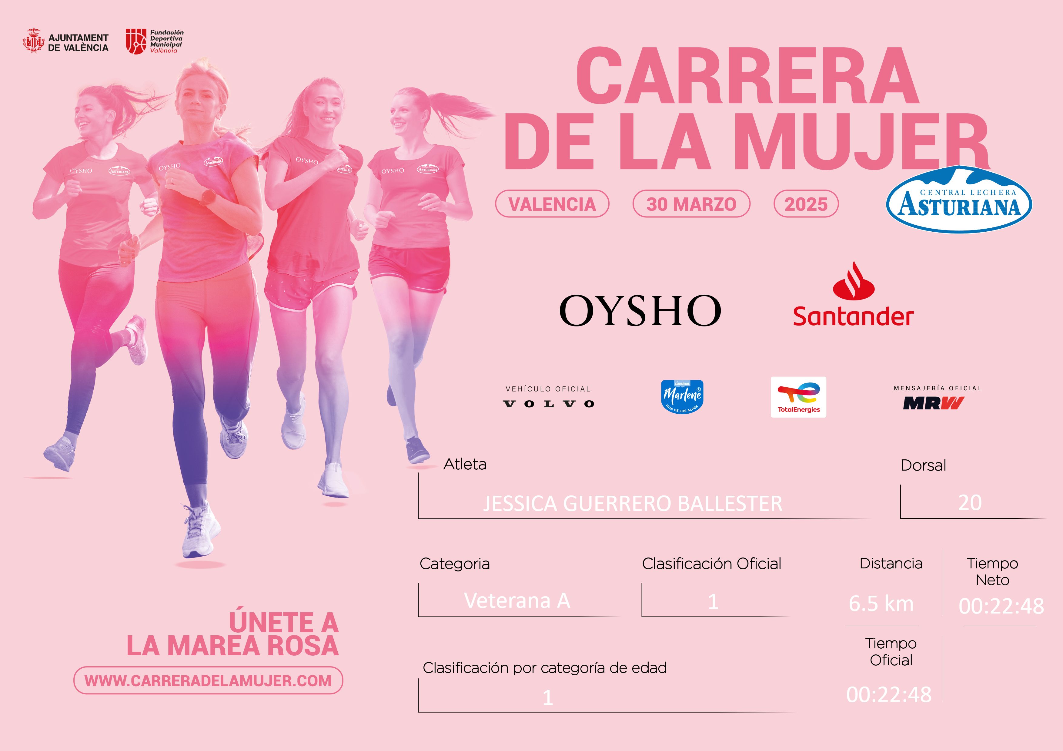 El diploma de la Carrera de la Mujer Central Lechera Asturiana de Valencia 2025