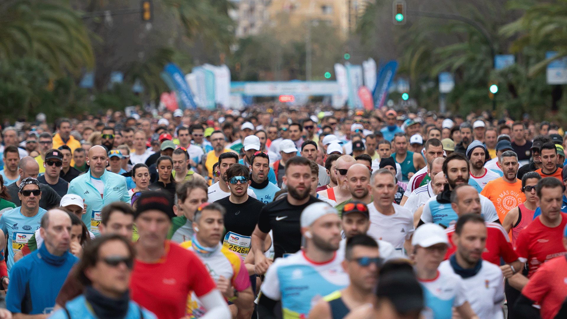 Una imagen de la salida del TotalEnergies 1/2 Maratón de Málaga, prueba que en 2026 se celebrará el 15 de marzo.