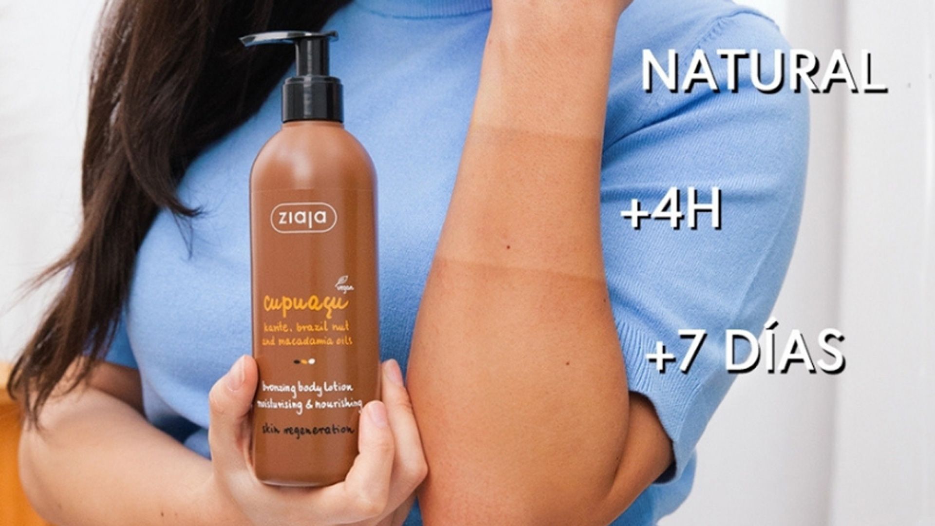 Cupuazú Loción Autobronceadora te muestra muy gráficamente los resultados de su uso