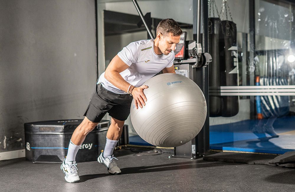 Flexiones con fitball