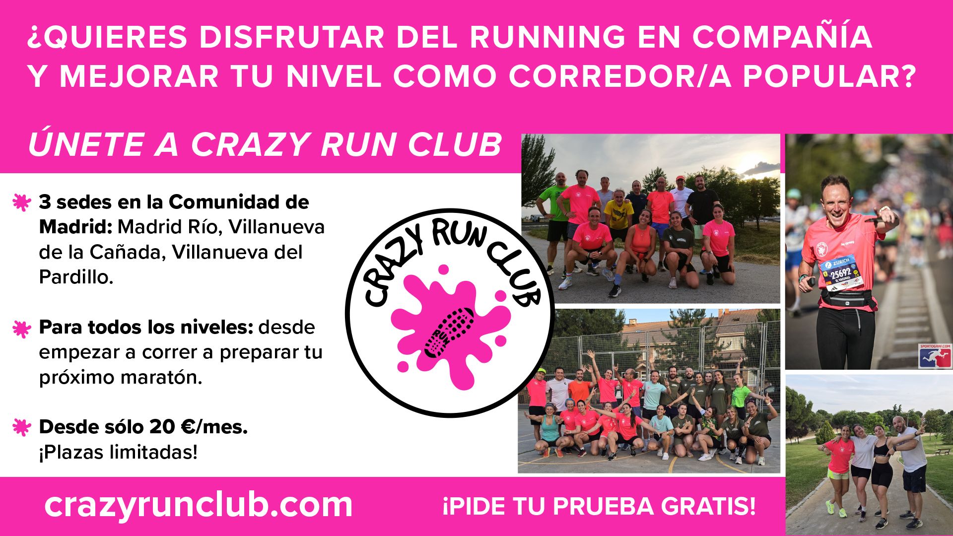 Crazy Run Club, la nueva alternativa para disfrutar mucho más de tu pasión por correr en la Comunidad de Madrid