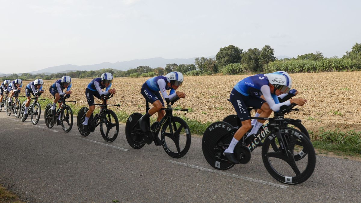 El equipo Israel-Premier Tech durante la contrareloj por equipos de La Vuelta
