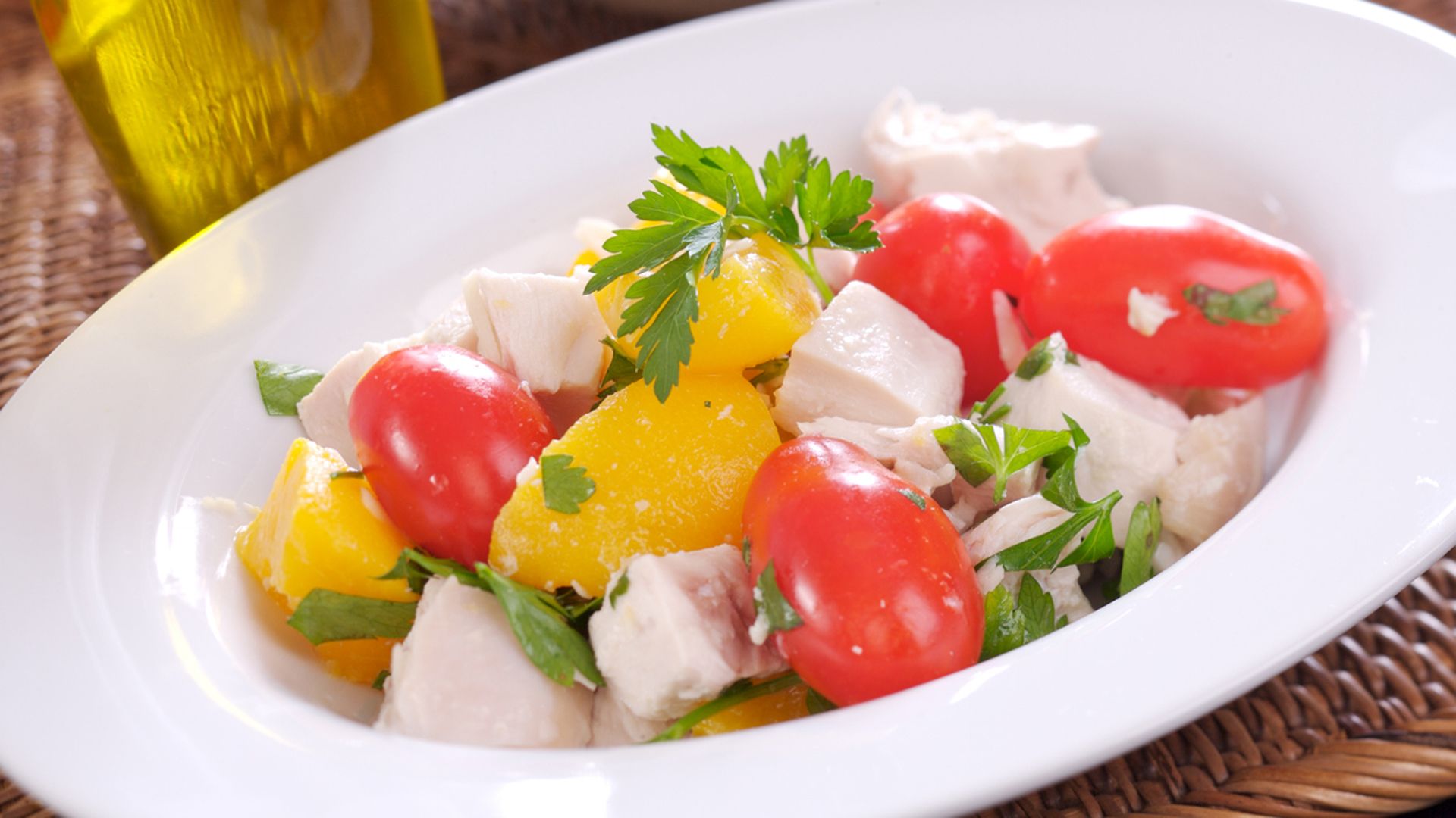 Receta de ensalada de albaricoque tomate y pavo