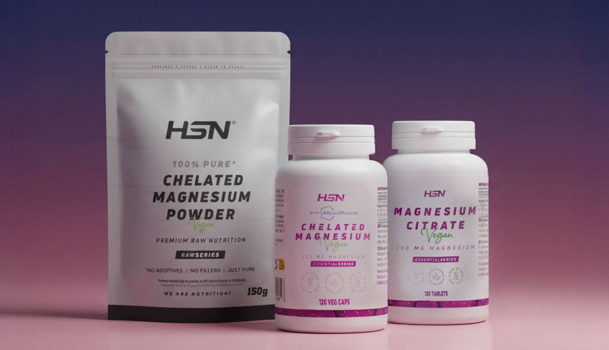 Puedes encontrar diferentes formatos de magnesio en cápsulas y en polvo en HSN