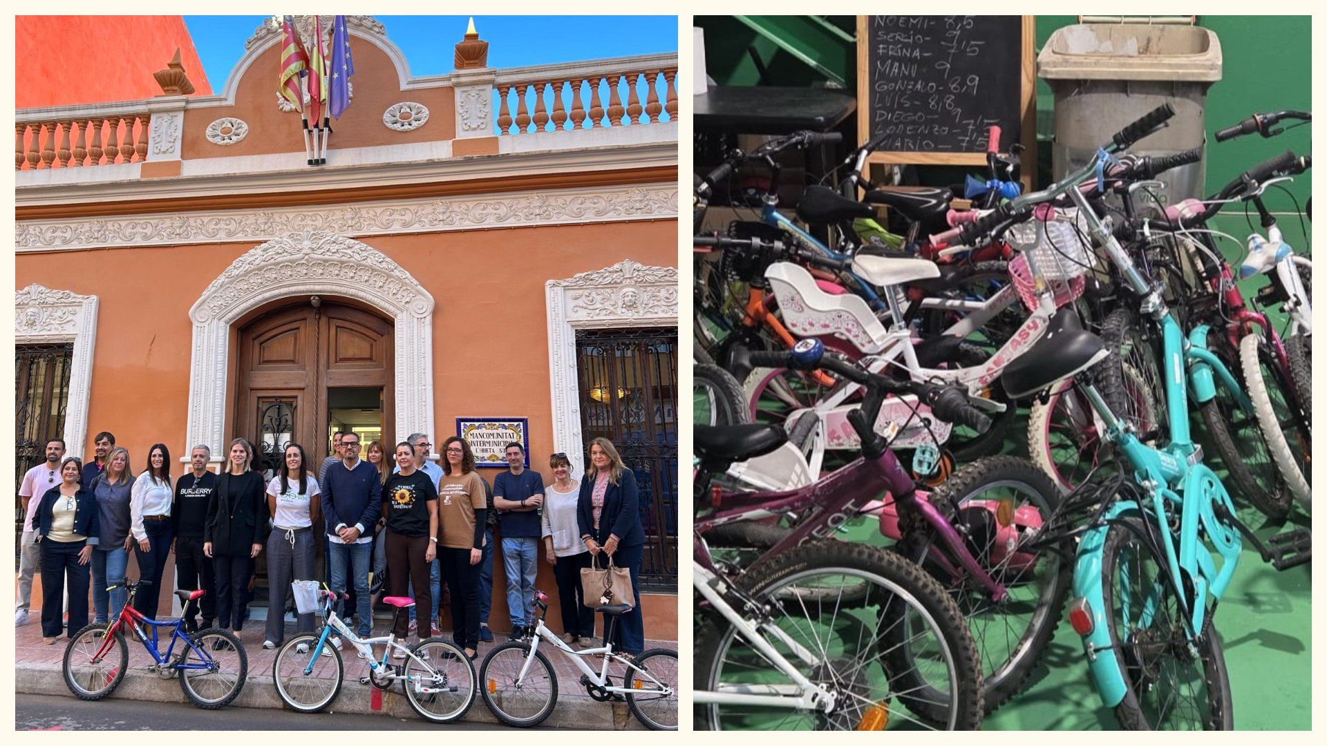 Misión cumplida en Valencia  55 bicicletas para los héroes de los barracones