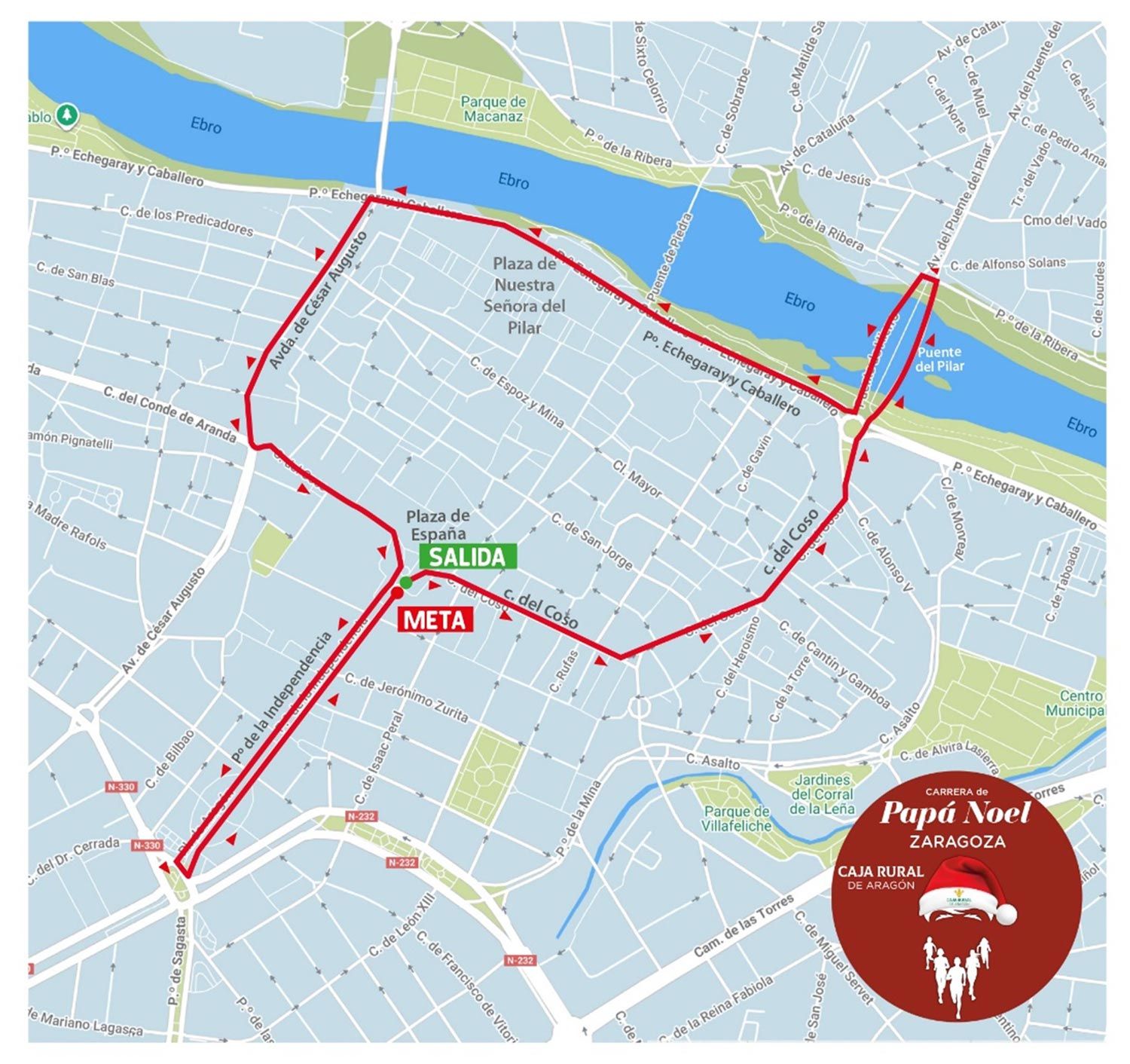 recorrido papa noel zaragoza