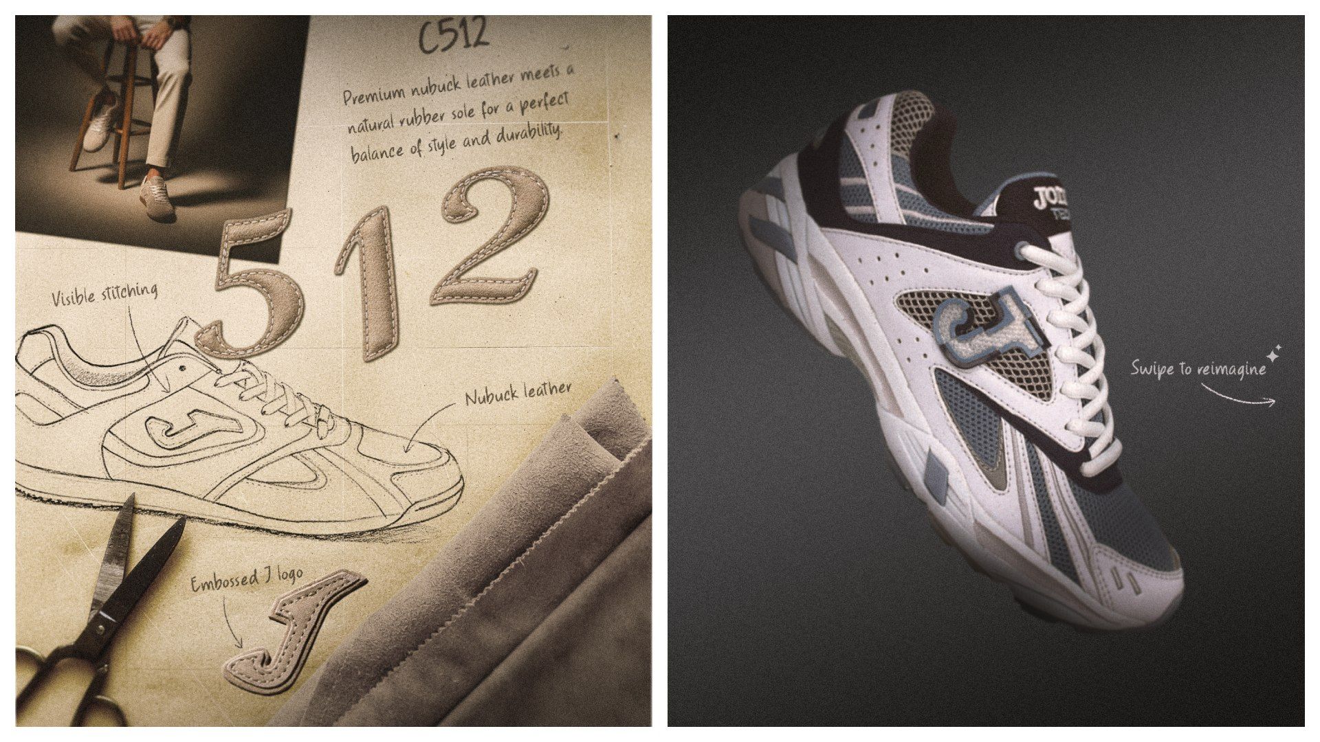 Zapatillas Joma C.512  un estudio de artesanía y sencillez.