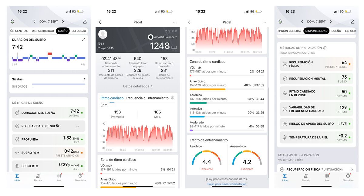 Bea Gonzalez Amazfit app datos