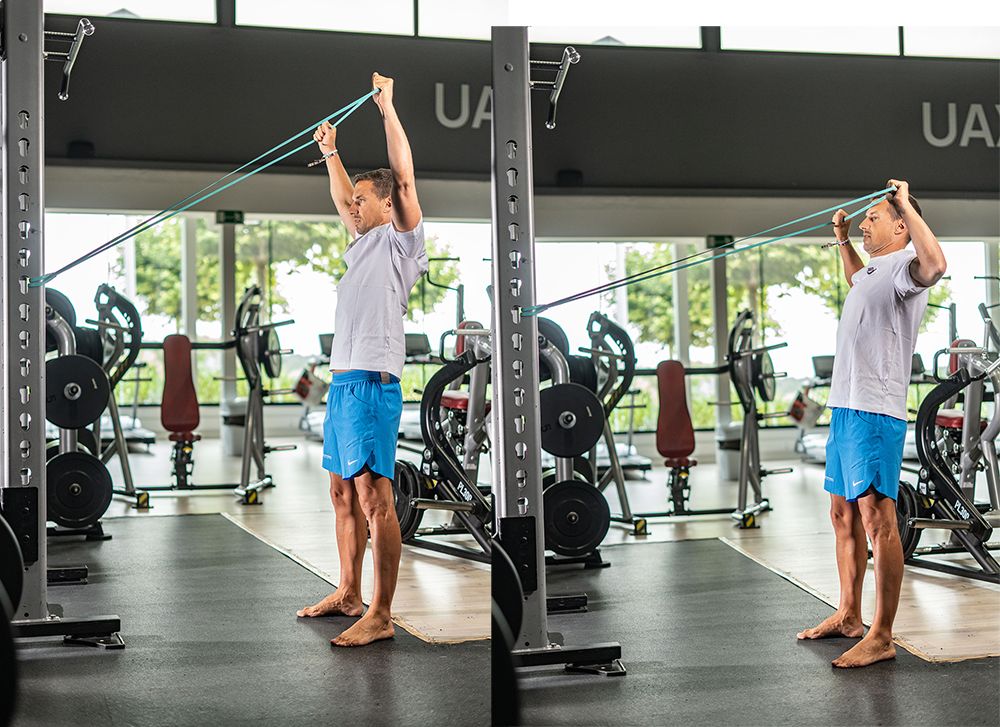 Y‑T‑W A con banda elástica