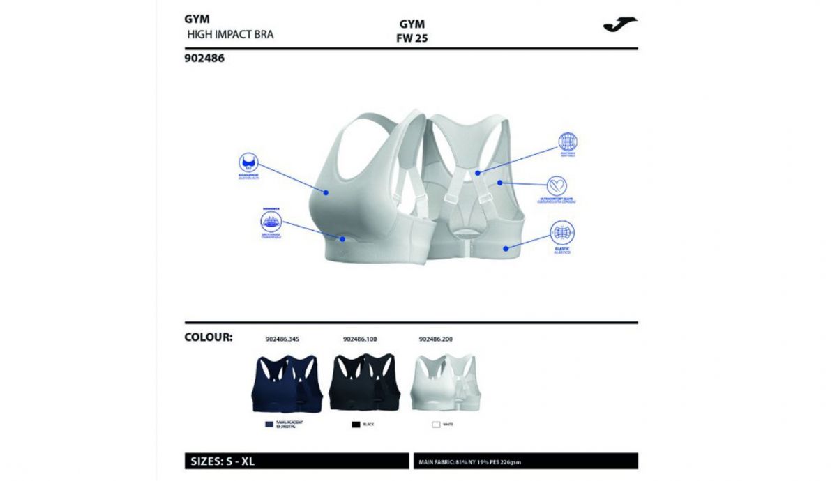 Sujetador de alta sujeción Core de JOMA