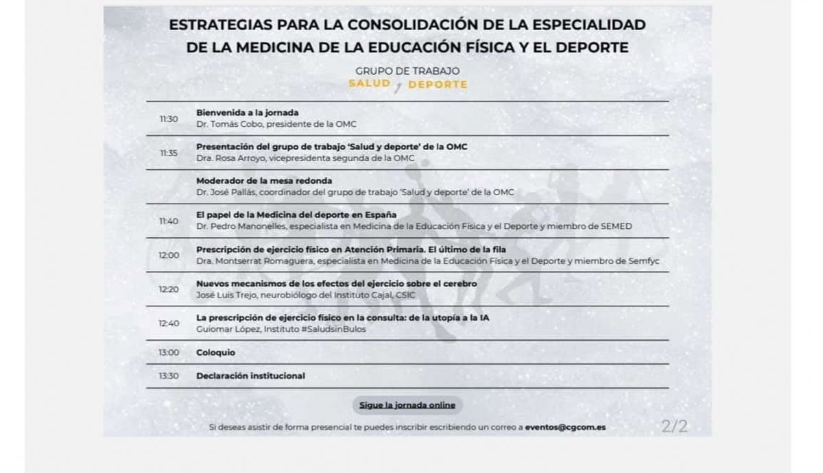 La OMC y #SaludsinBulos colaborarán en la prescripción de ejercicio físico