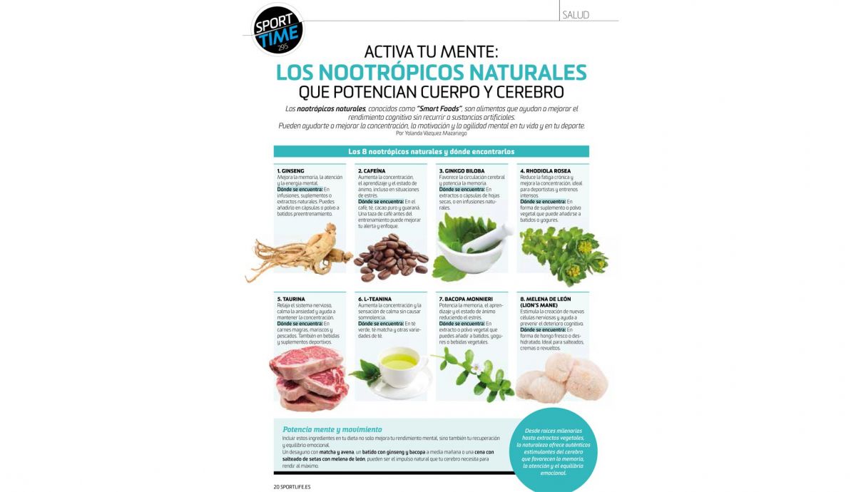 Alimentos nootrópicos con Sport Life