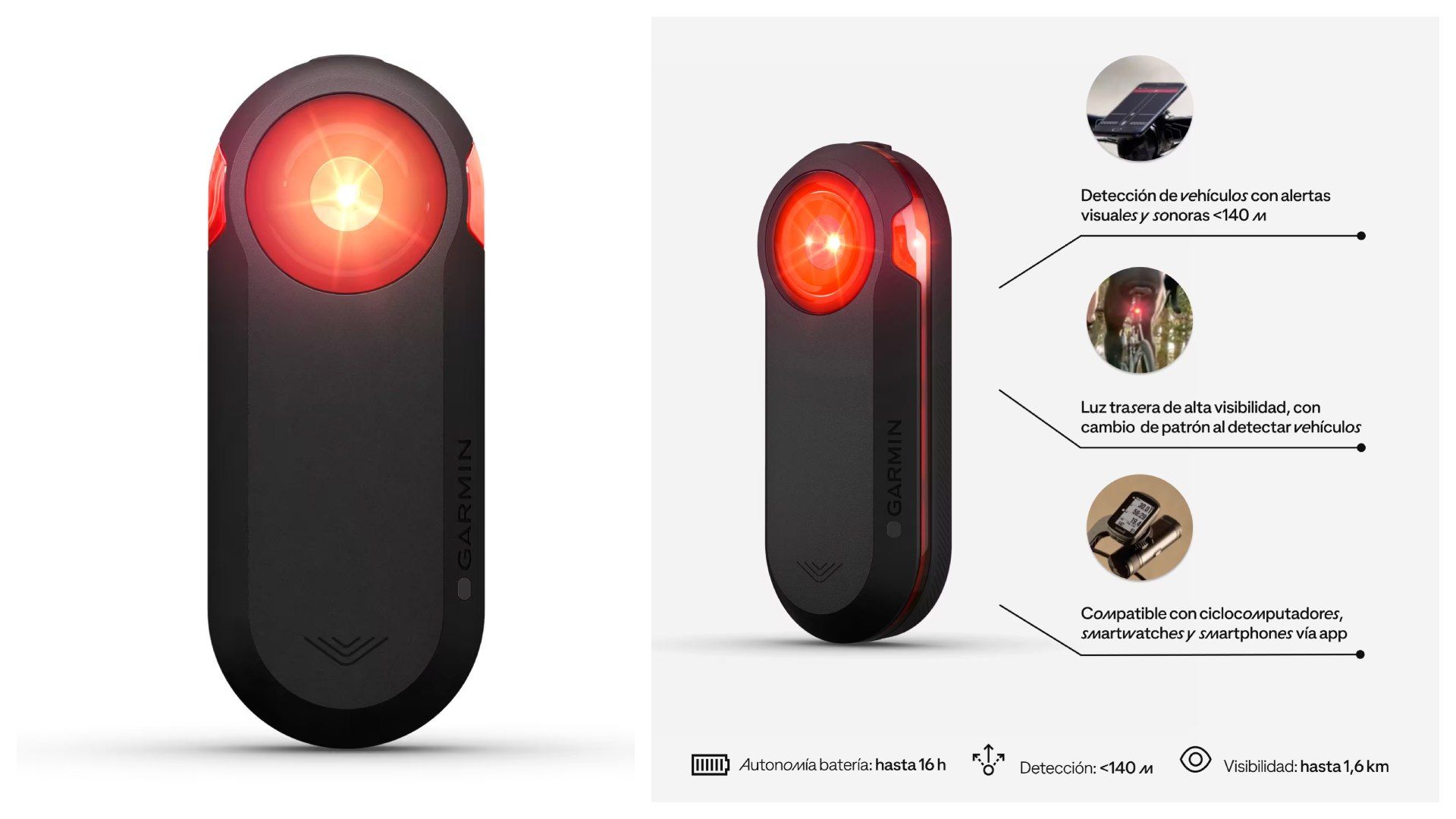 Radar + Luz Trasera Garmin Varia RTL515.