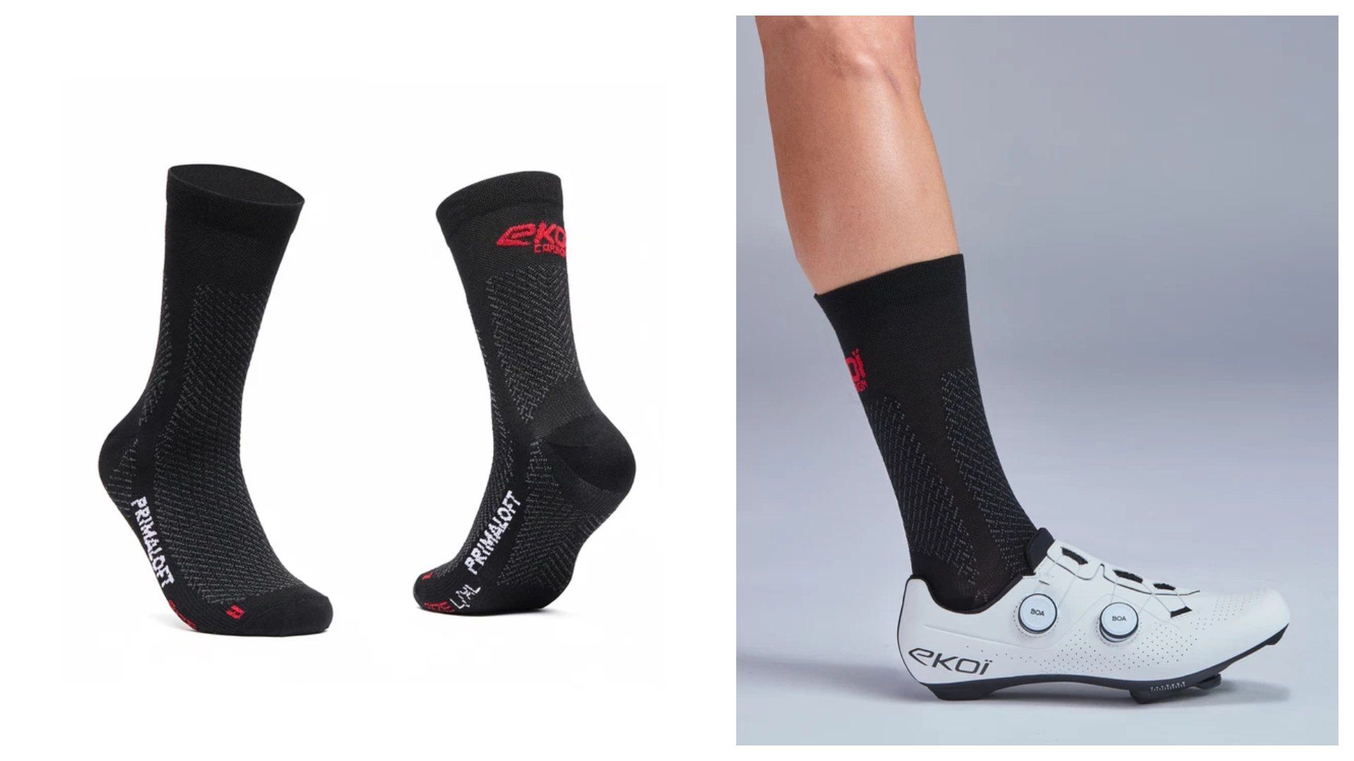 Calcetines de invierno EKOI Perf CARBON FIBER PRIMALOFT 18 cm.