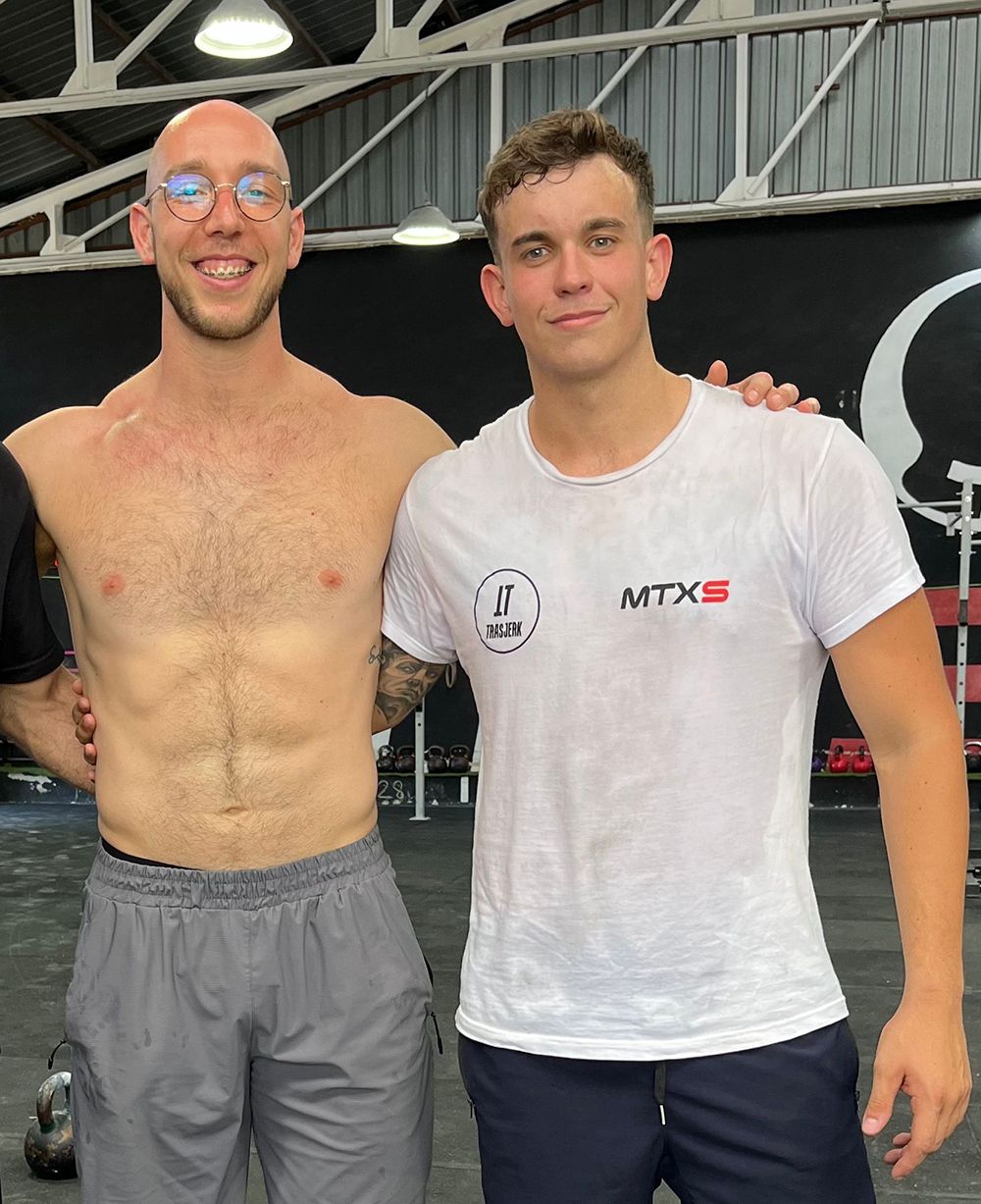 Félix con su entrenador, Jon Urruti