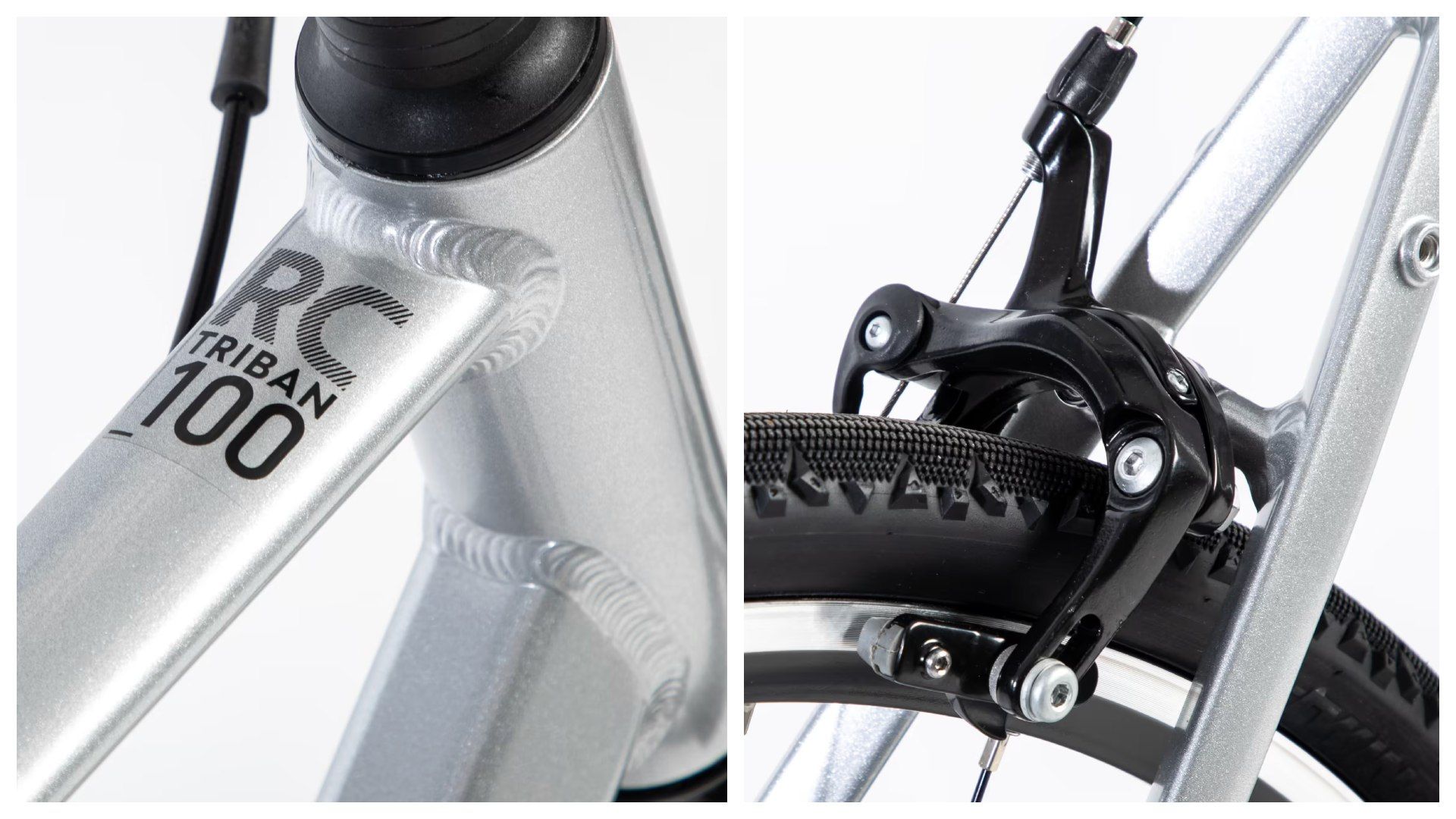 Bicicleta de carretera aluminio monoplato Triban RC 100 gris