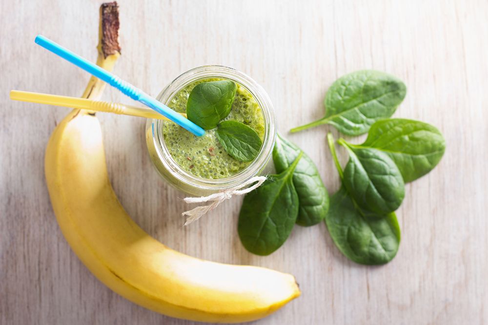 Batido de espinacas y plátano
