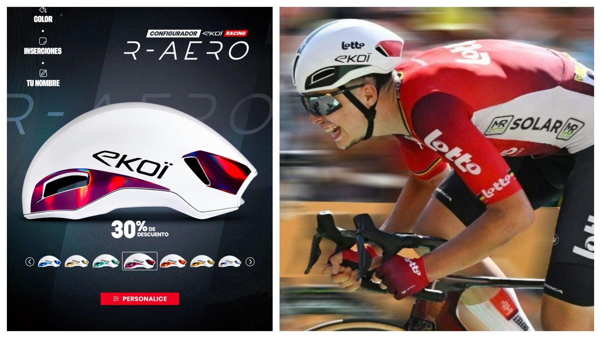 El casco R AERO de los profesionales.