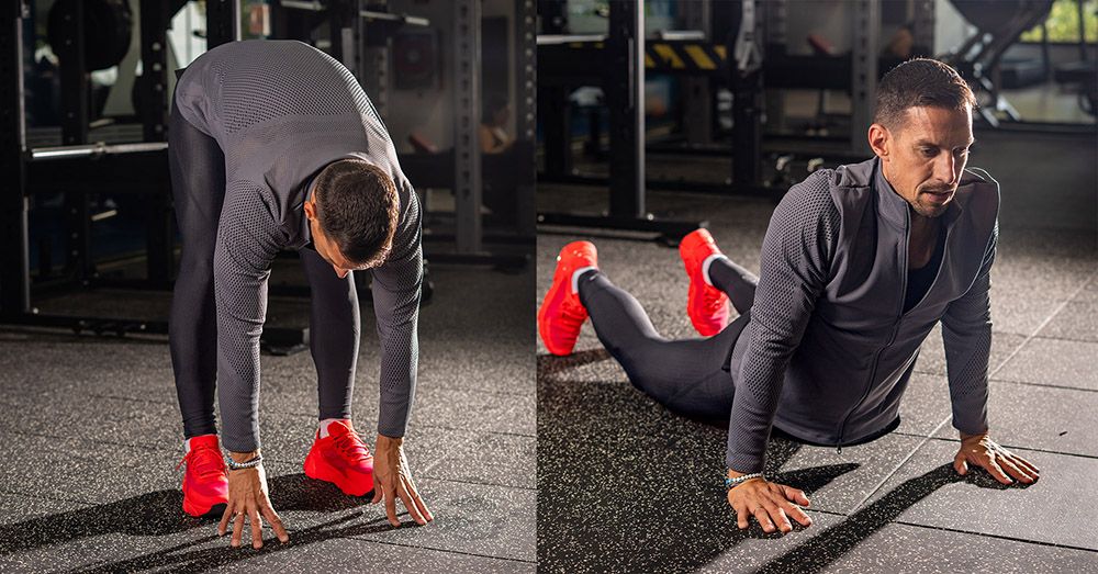 Estiramiento dinámico de cadera y cadena posterior