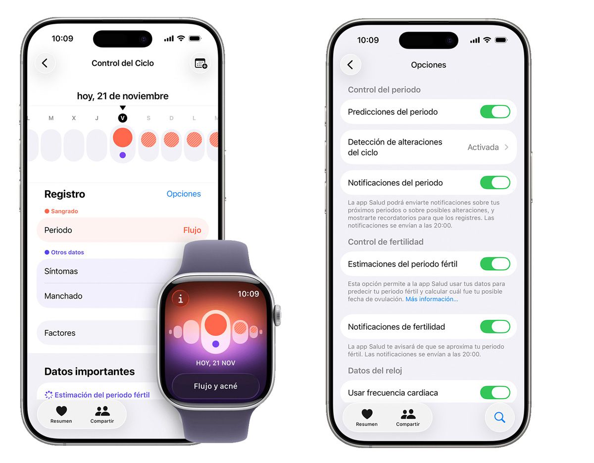 Control del Ciclo en el iPhone y Apple Watch