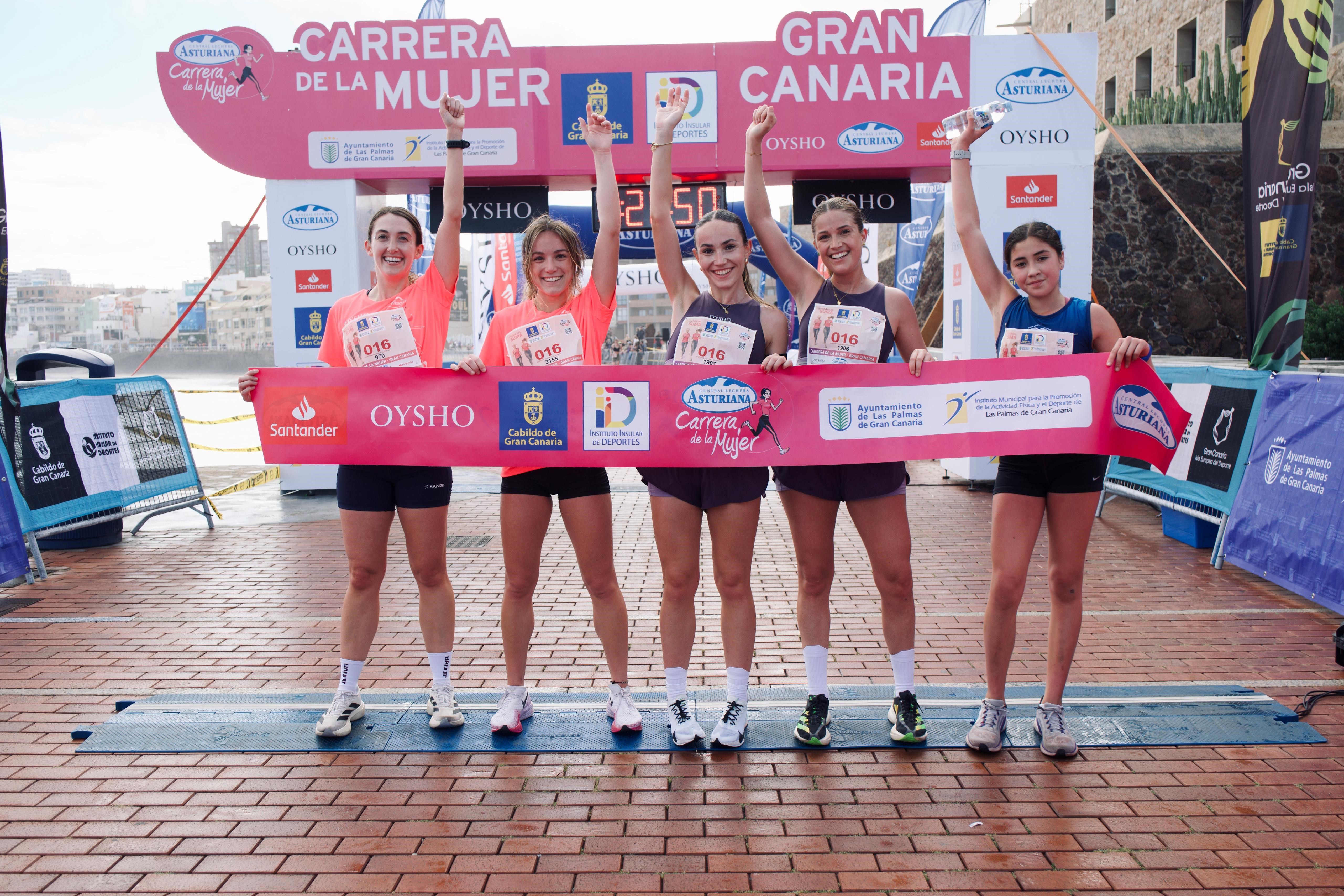 Las cinco primeras clasificadas en la Carrera de la Mujer de Gran Canaria 2026