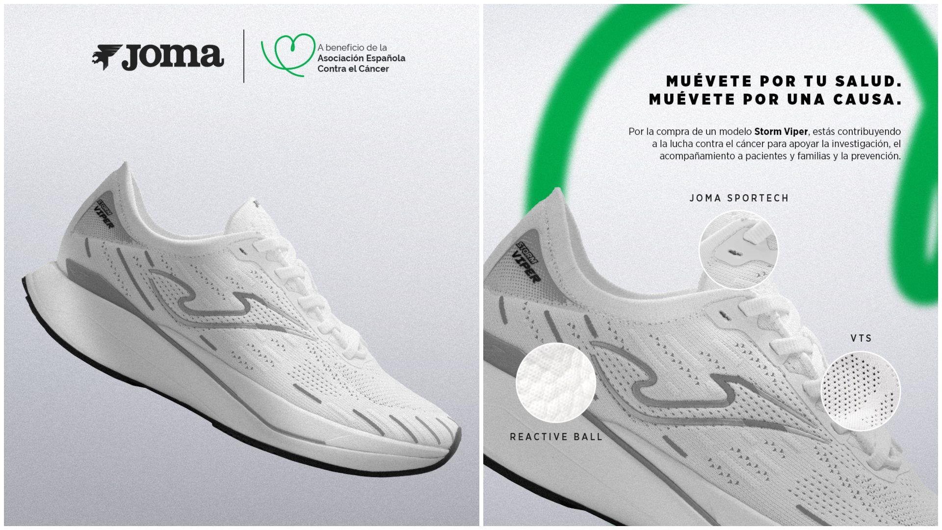 La zapatilla de Joma solidaria con la lucha contra el cáncer.