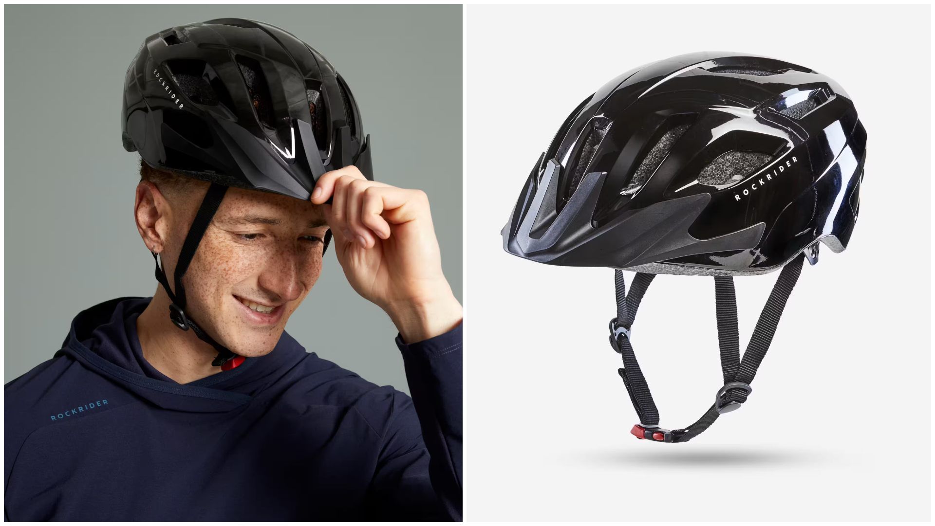 Casco bicicleta MTB adulto Rockrider EXPL 50 Negro.