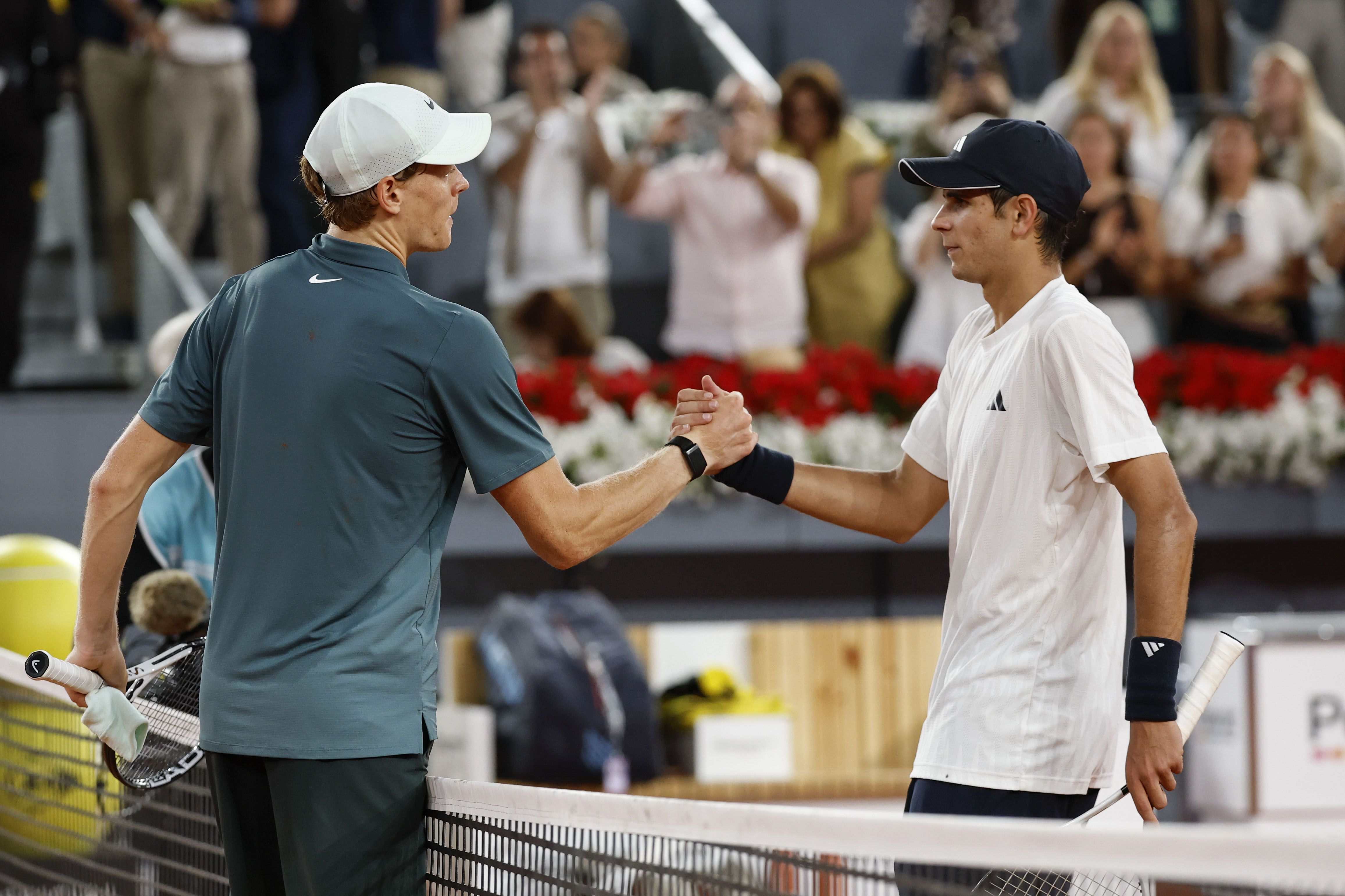Sinner y Jódar tras el partido en el Mutua Madrid Masters