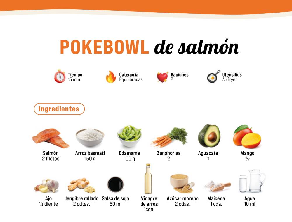 PokeBowl de salmón ingredientes