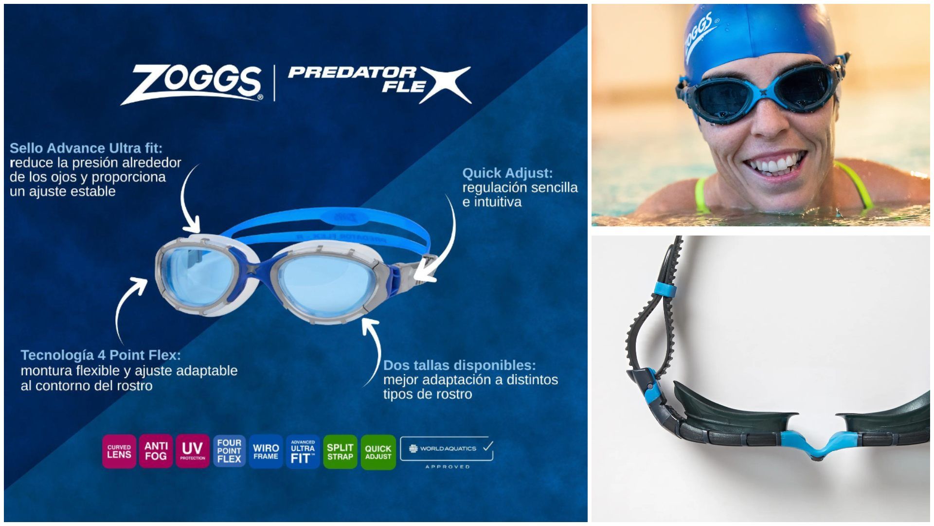 Zoggs eleva el estándar en el agua con las gafas Predator Flex.